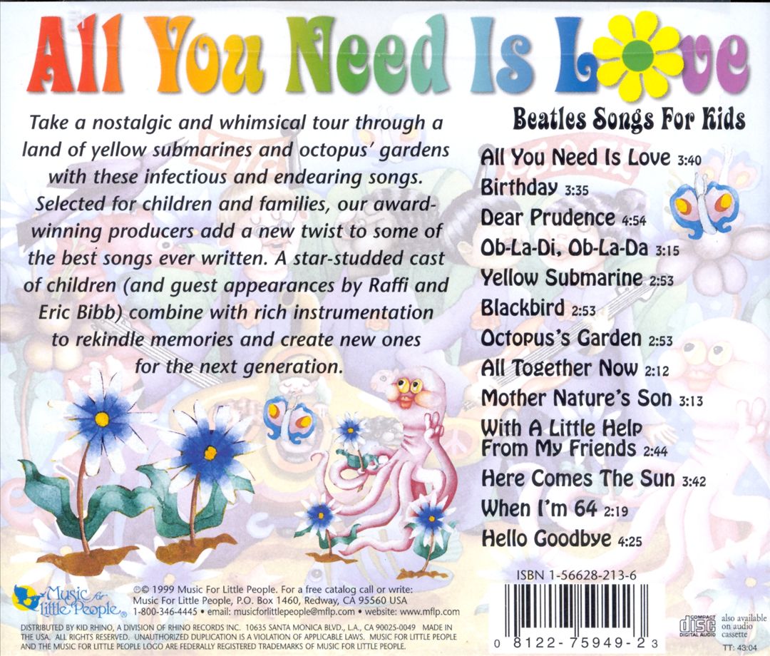 All You Need Is Love: Beatles Songs for Kids cover art
