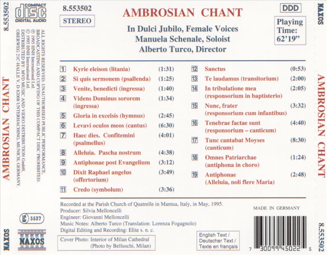 Ambrosian Chant cover art