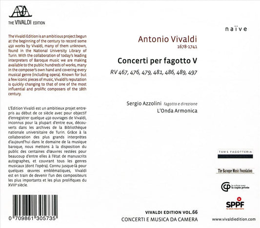 Vivaldi: Concerti per fagotto, Vol. 5 cover art