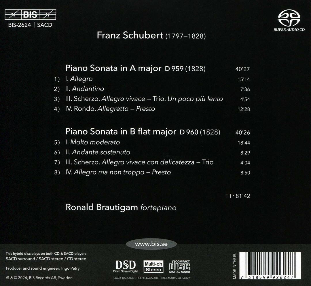 Franz Schubert: Sonatas in A major, D 959 & B flat major, D 960 cover art