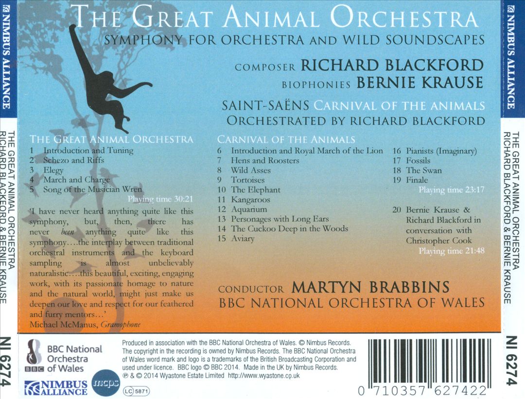 Richard Blackford: The Great Animal Orchestra; Saint-Saëns: Carnival of the Animals cover art