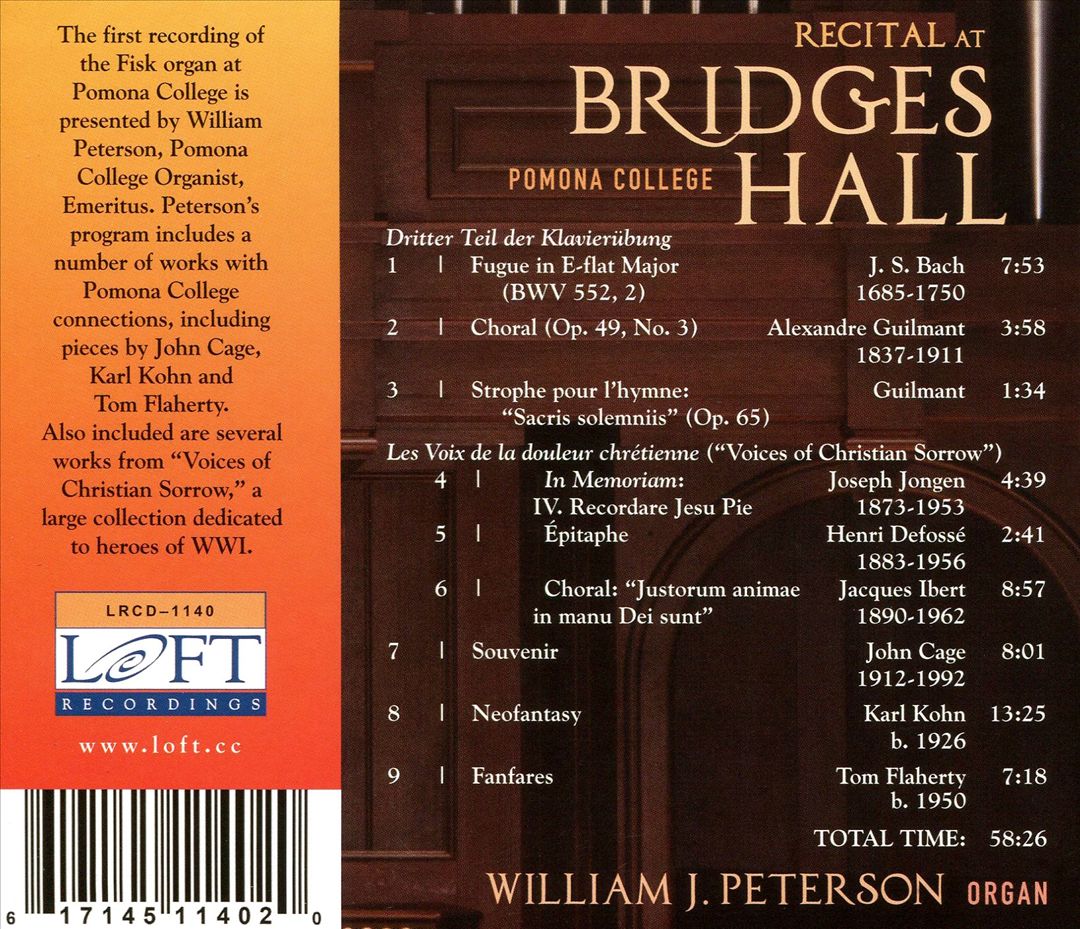 Recital at Bridges Hall, Pomona College cover art