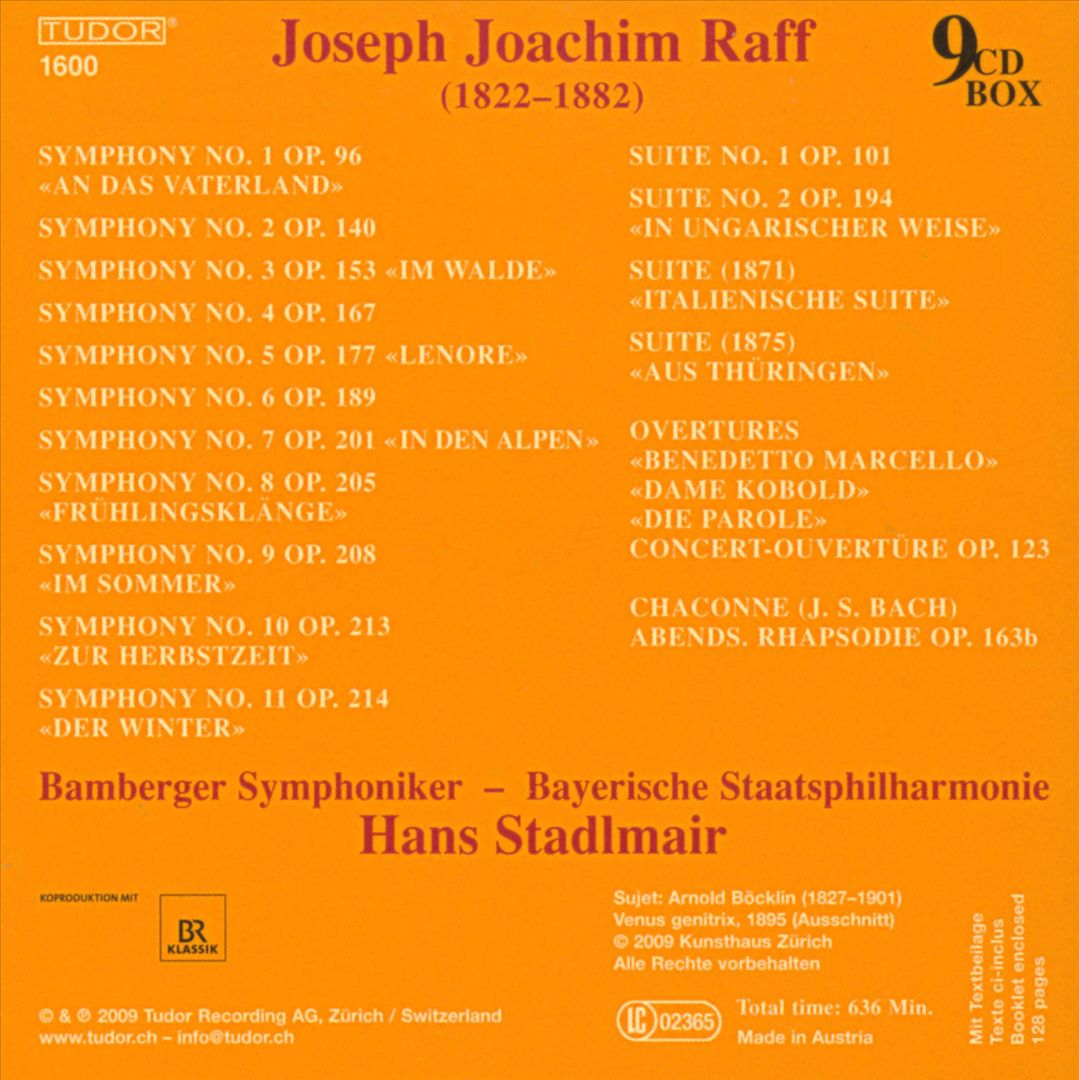 Raff: The Symphonies; The Suites for Orchestra; Overtures cover art