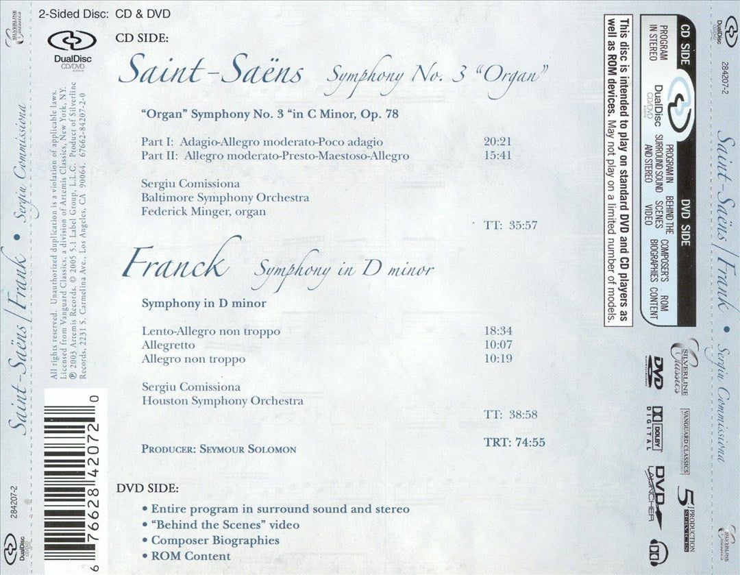 Saint-Saëns: Symphony No. 3 "Organ"; Franck: Symphony in E [Dual Disc] cover art