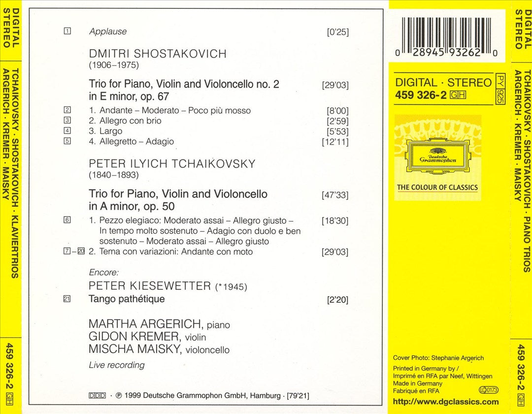Shostakovich, Tchaikovsky: Trios cover art