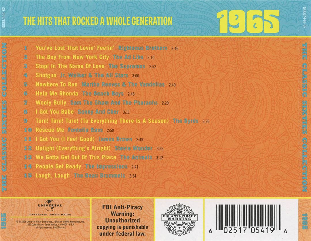 Classic Sixties Collection: 1965 cover art