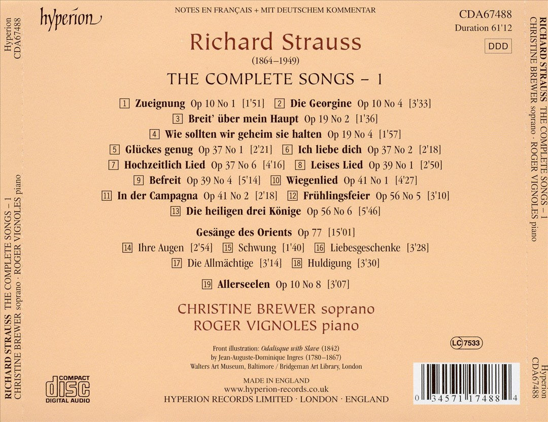 Richard Strauss: The Complete Songs, Vol. 1 cover art