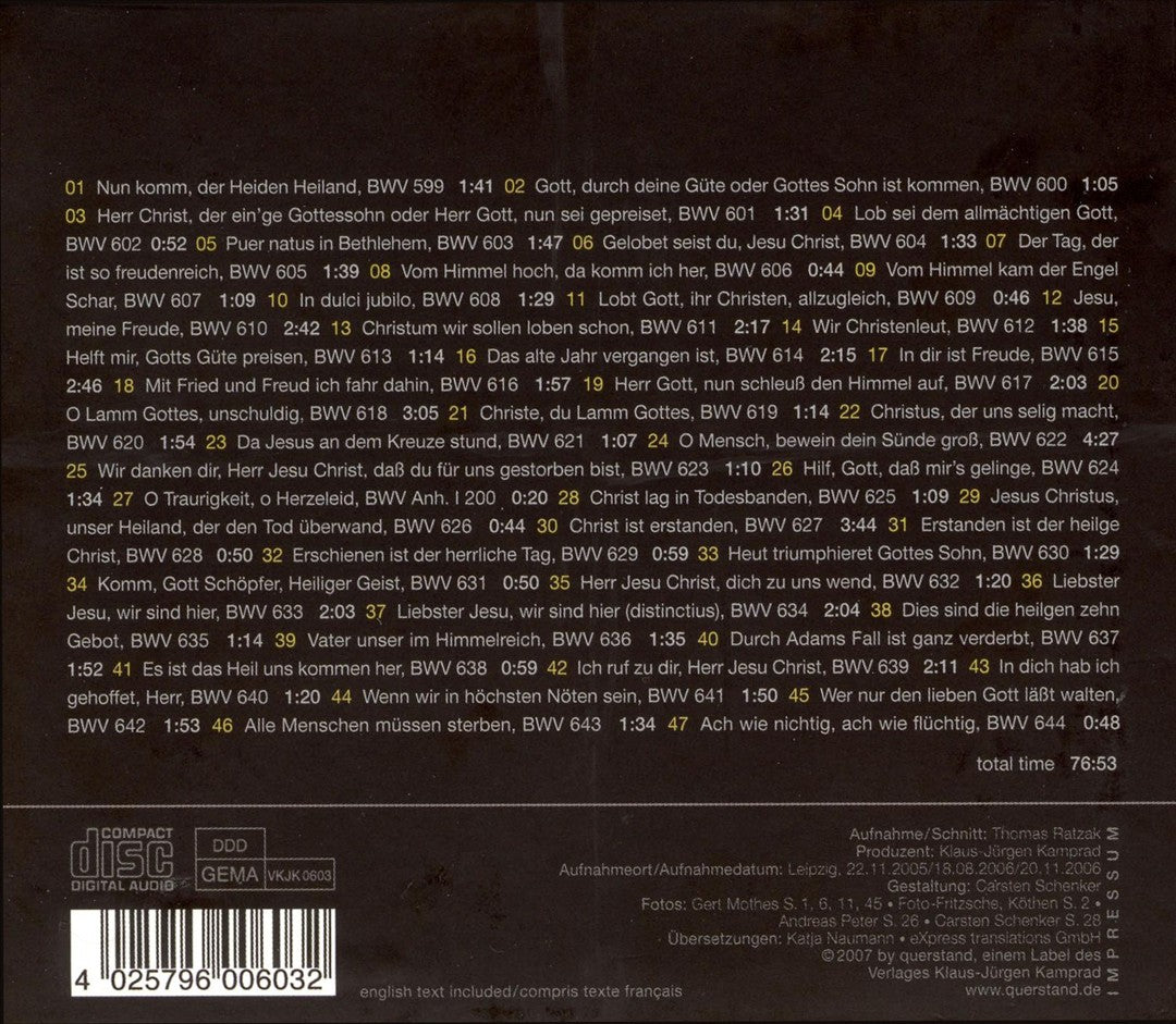 Bach: Orgelbüchlein cover art