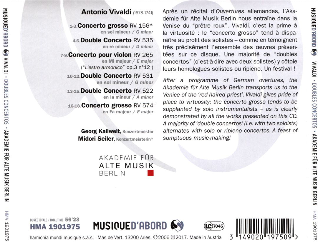 Vivaldi: Doubles Concertos cover art