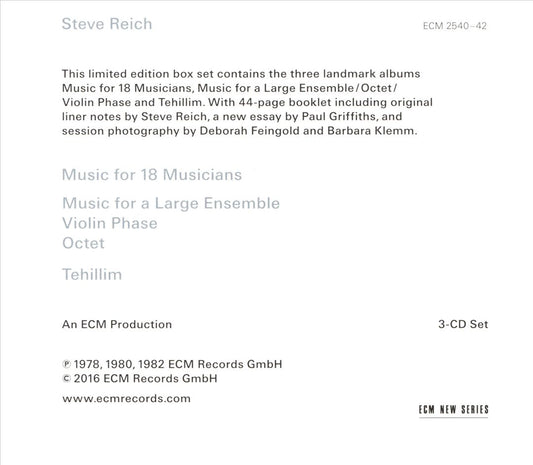 Steve Reich: The ECM Recordings cover art