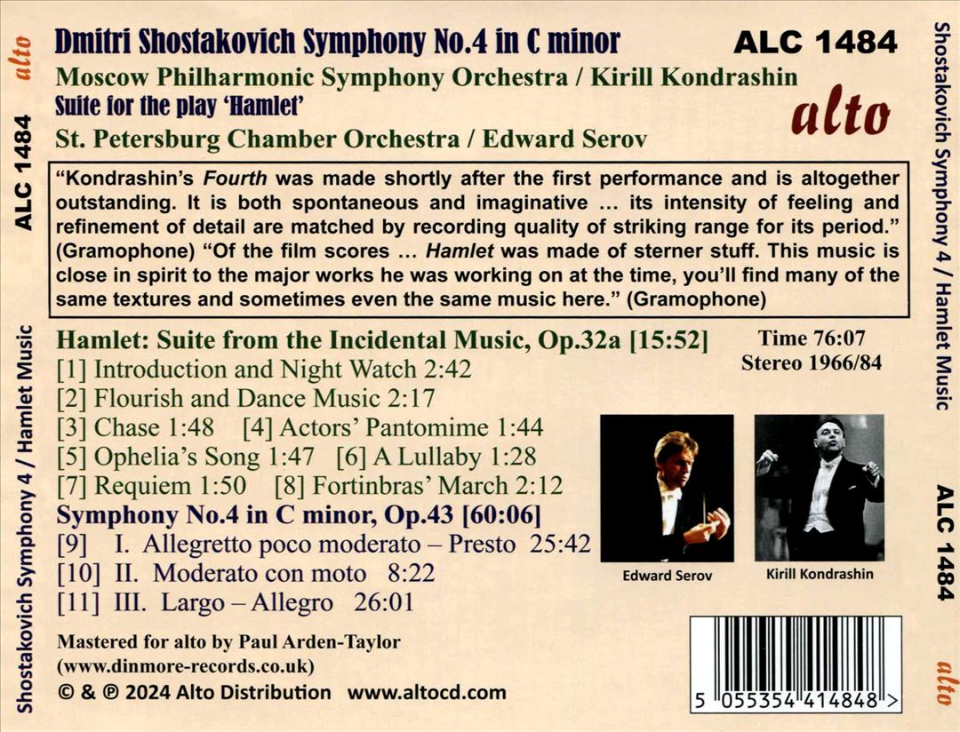 Shostakovich: Symphony No. 4; Music for Hamlet cover art