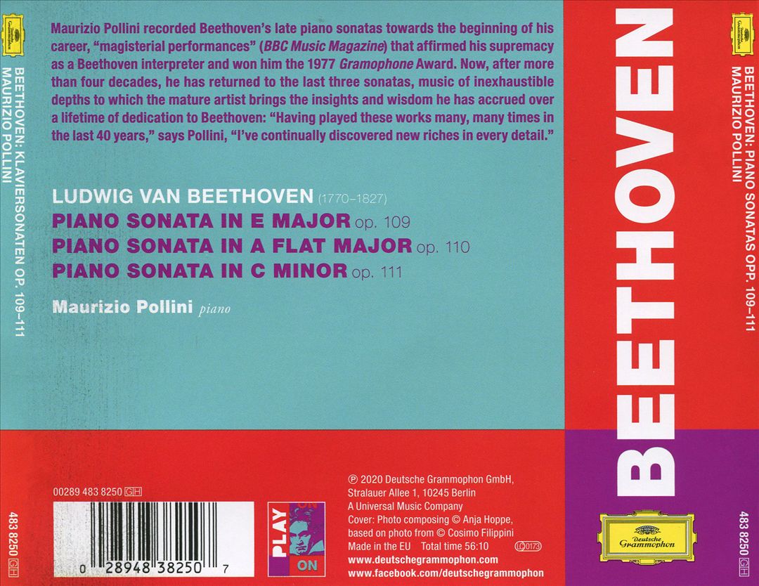 Beethoven: The Last Three Sonatas, Opp. 109-111 cover art
