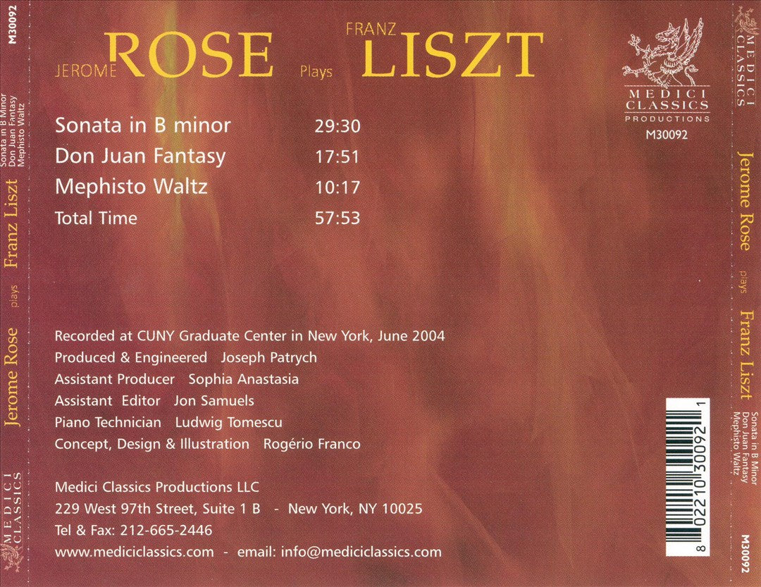 Jerome Rose Plays Franz Liszt cover art