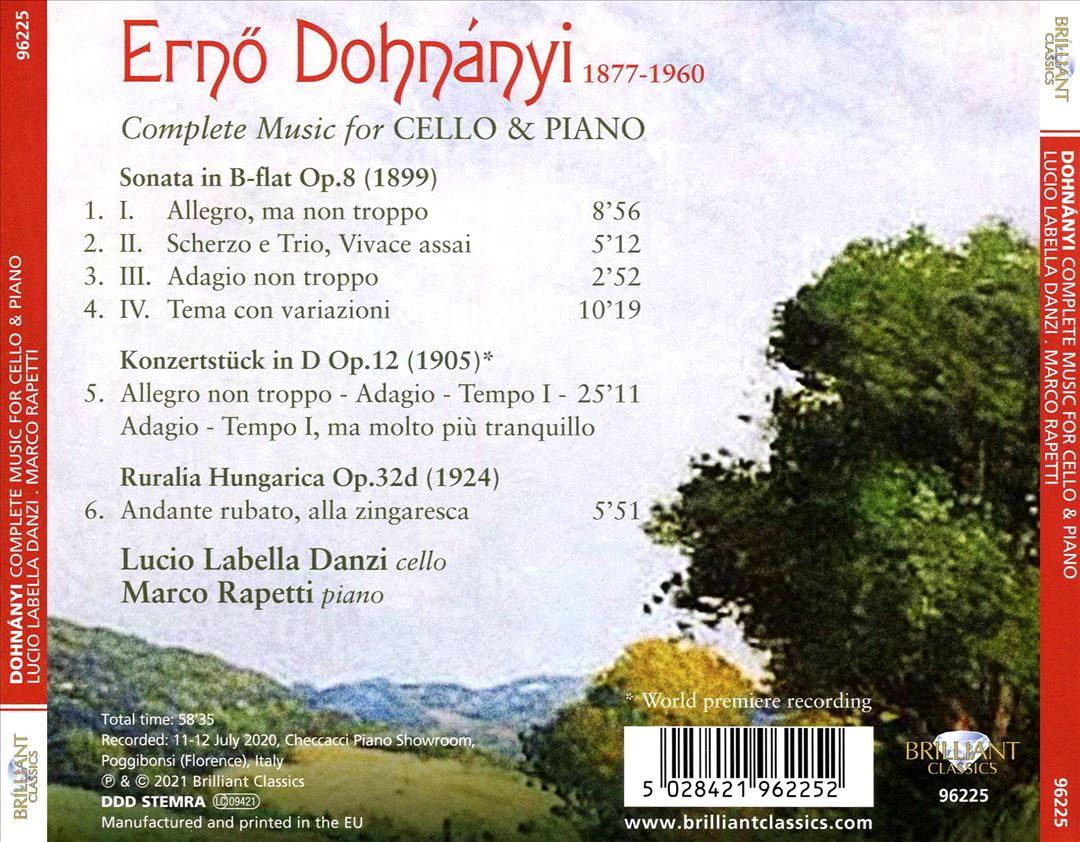 Erno Dohnányi: Complete Music for Cello & Piano cover art