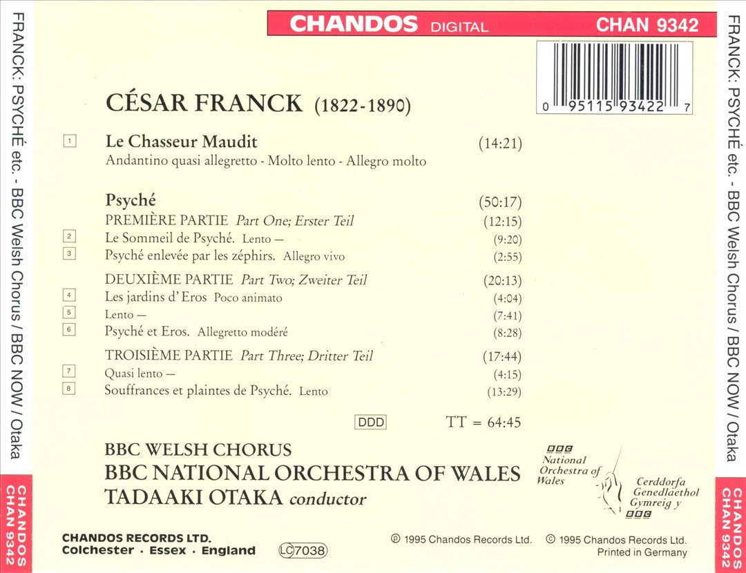 Franck: Psyché; Le Chasseur maudit cover art
