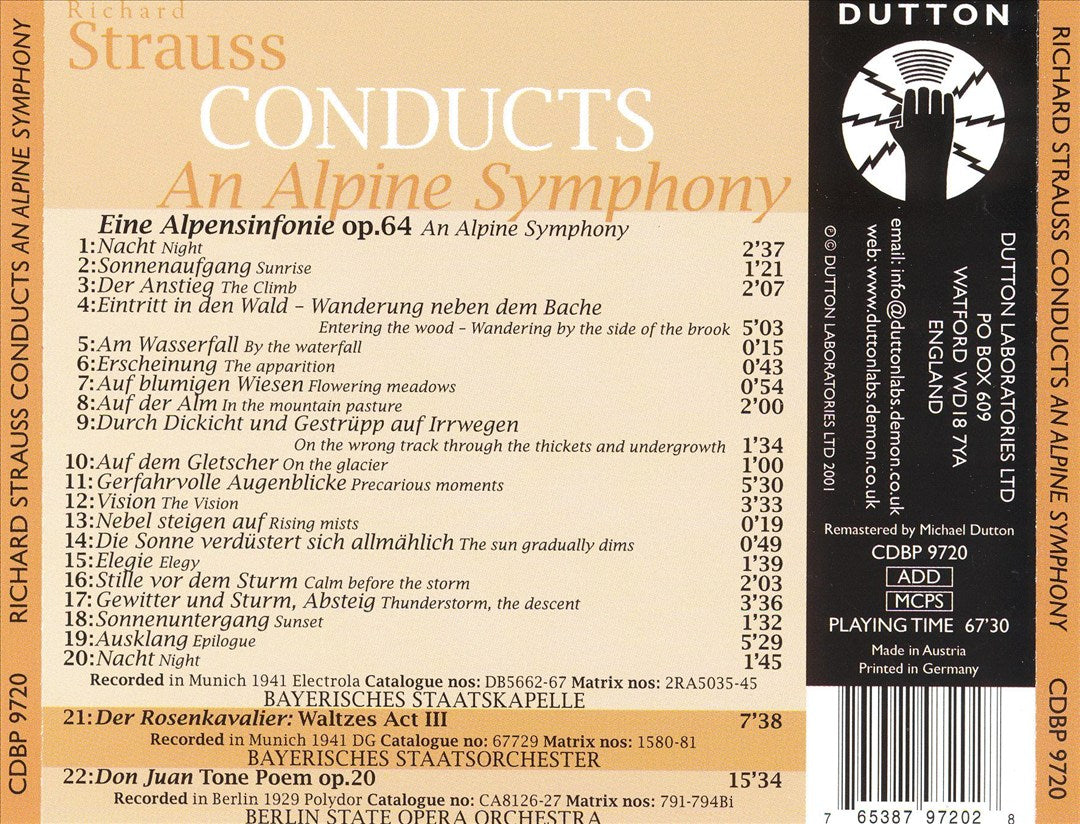 Strauss Conducts An Alpine Symphony cover art
