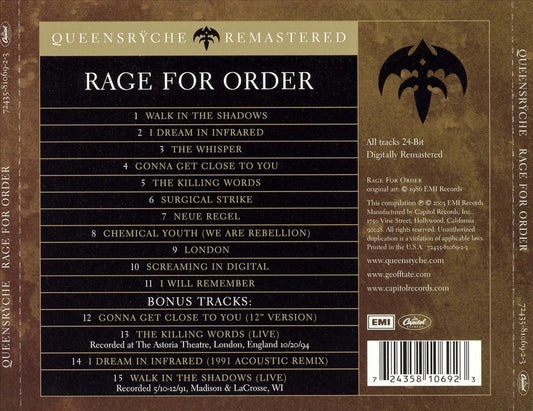 Rage for Order [Bonus Tracks] cover art