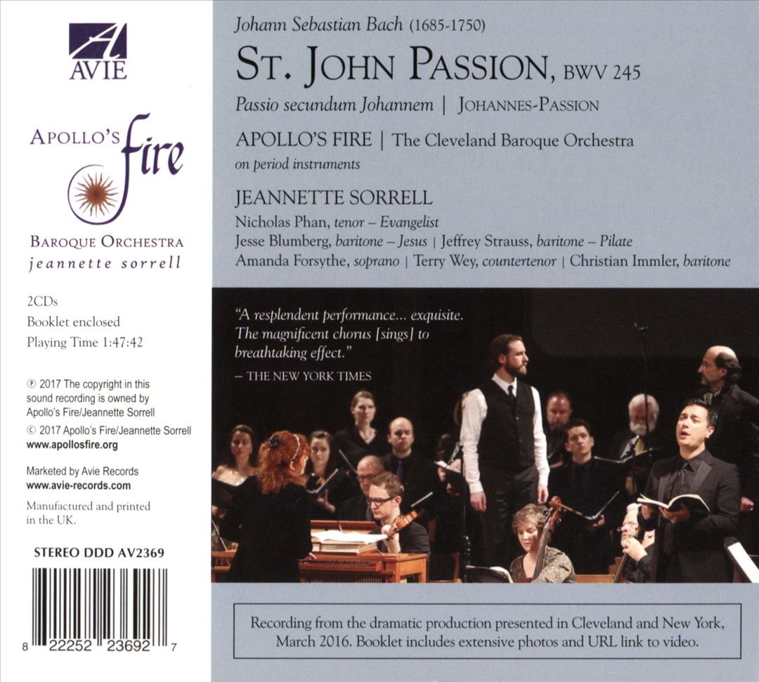 Bach: St. John Passion cover art