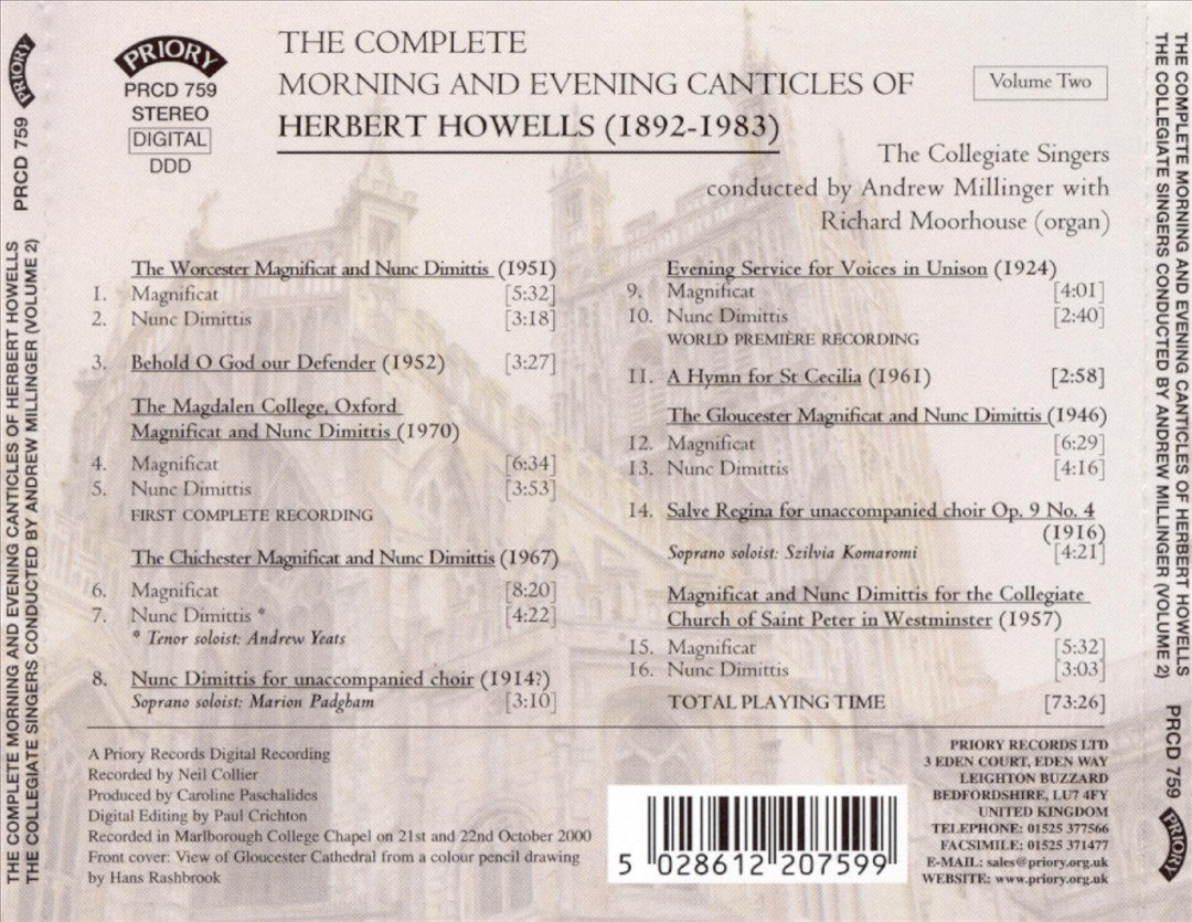 Complete Morning and Evening Canticles of Herbert Howells, Vol. 2 cover art