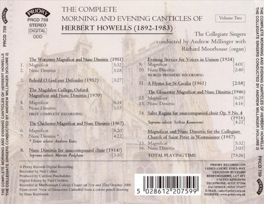 Complete Morning and Evening Canticles of Herbert Howells, Vol. 2 cover art