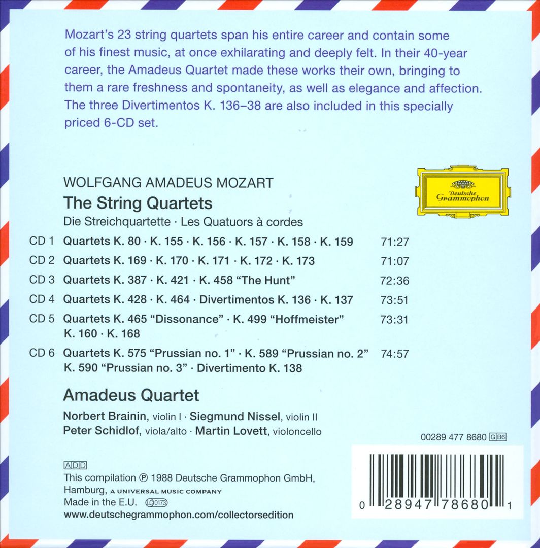 Mozart: The String Quartets cover art
