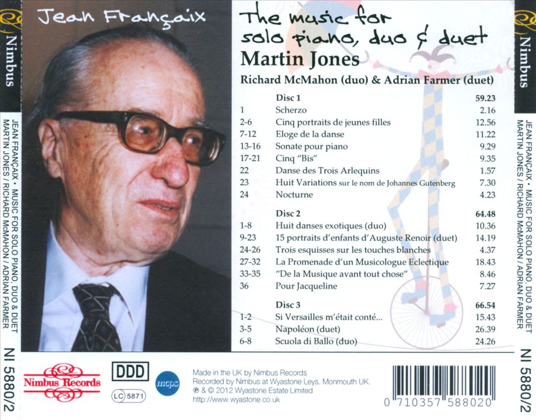 Françaix: The Music for Solo Piano, Duo & Duet cover art