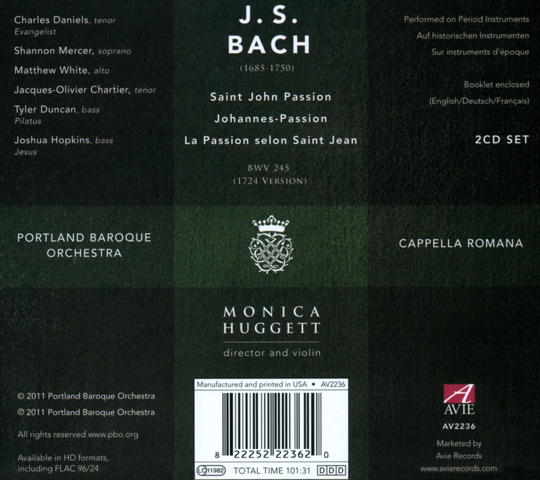 Bach: Saint John Passion cover art