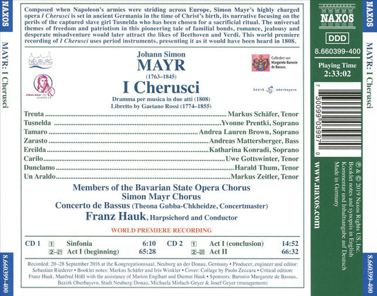 Johann Simon Mayr: I Cherusci cover art