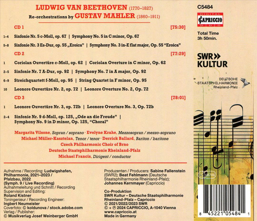 Beethoven: The Mahler Re-Orchestrations cover art