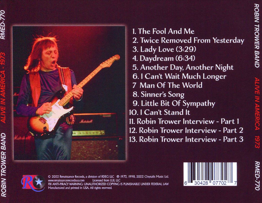 Alive in America 1973 cover art