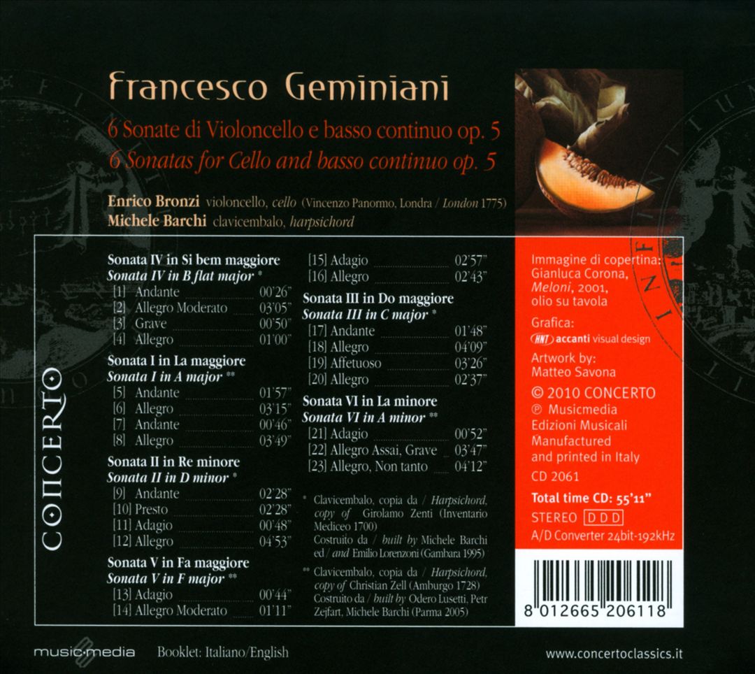 Francesco Geminiani: 6 Sonate, Op. 5 cover art