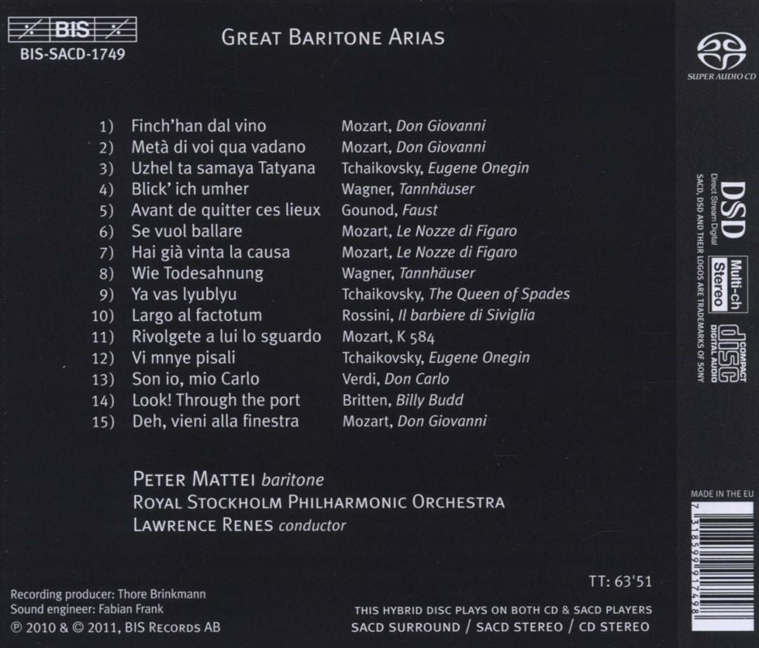 Great Baritone Arias cover art