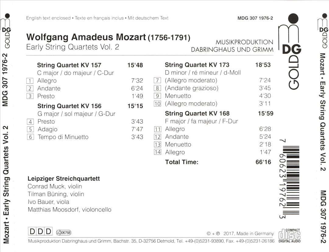 Mozart: Early String Quartets, Vol. 2 cover art