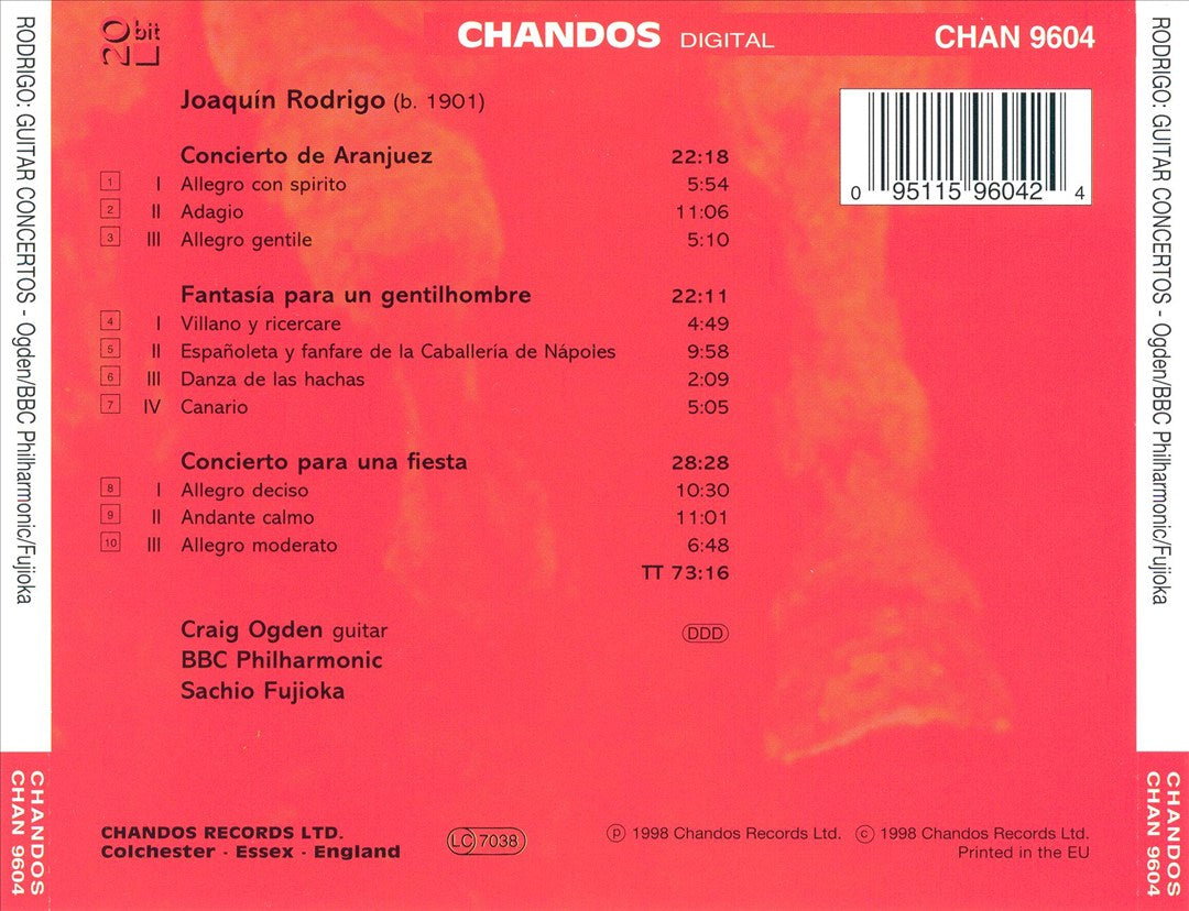 Joaquín Rodrigo: Concierto de Aranjuez; Fantasia para un gentilhombre; Concierto para una fiesta cover art