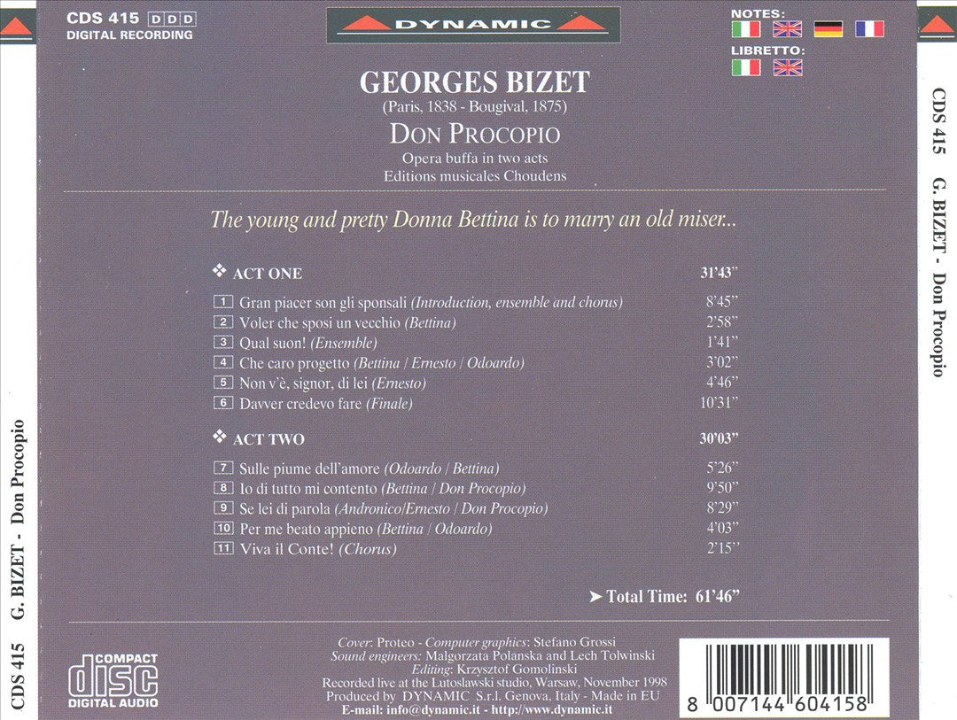 Bizet: Don Procopio cover art