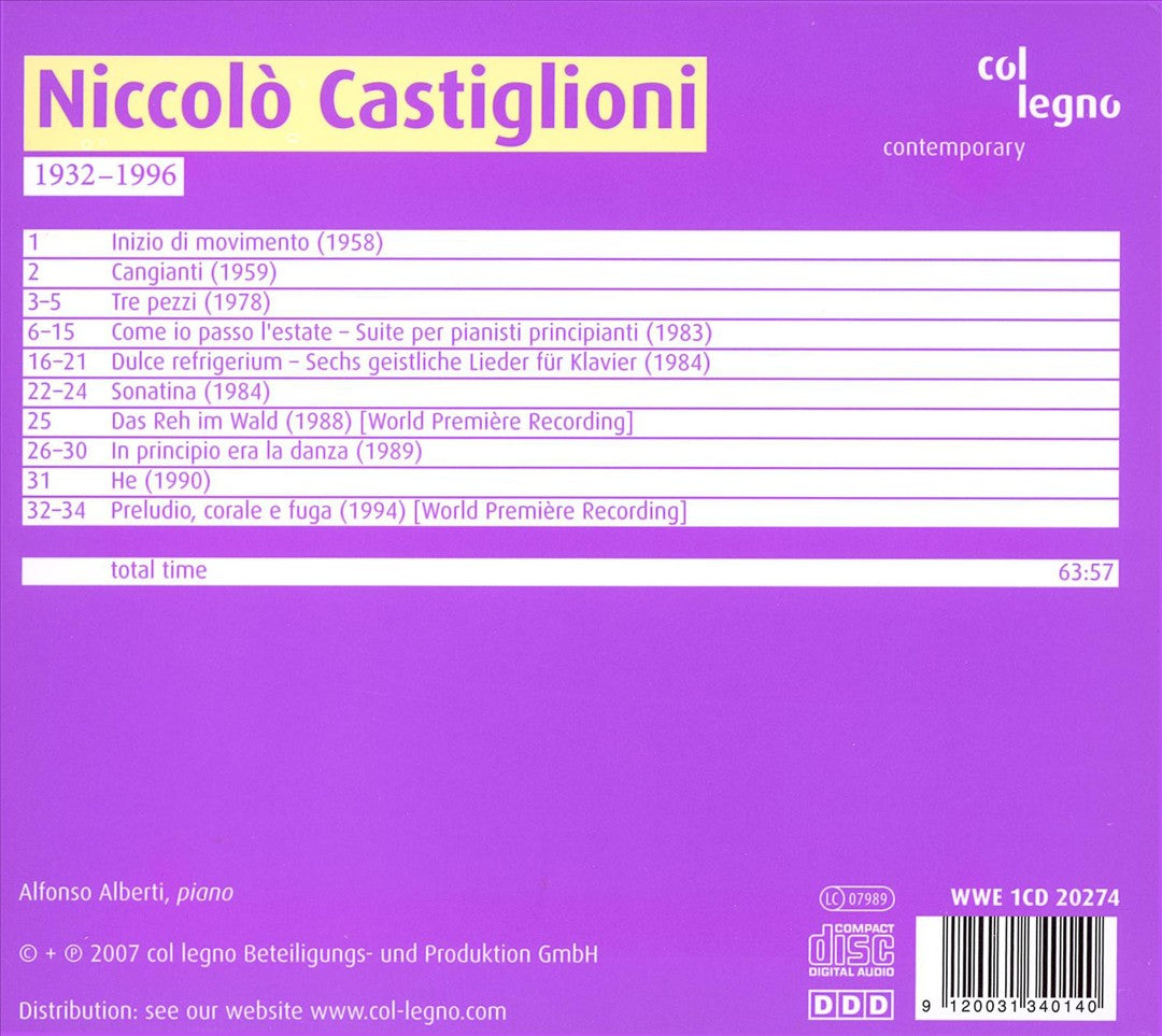 Niccolò Castiglioni: Cangianti cover art