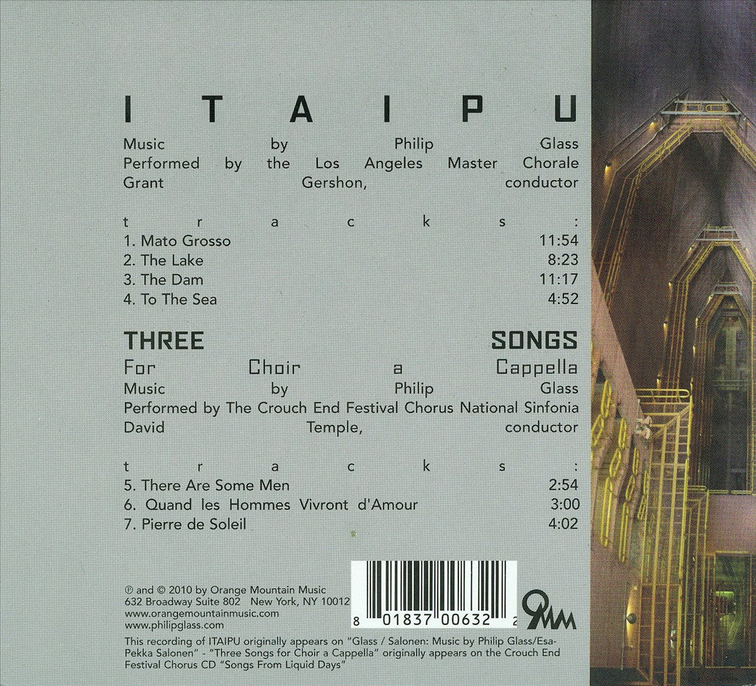 Philip Glass: Itaipu; Three Songs for Choir A Cappella cover art