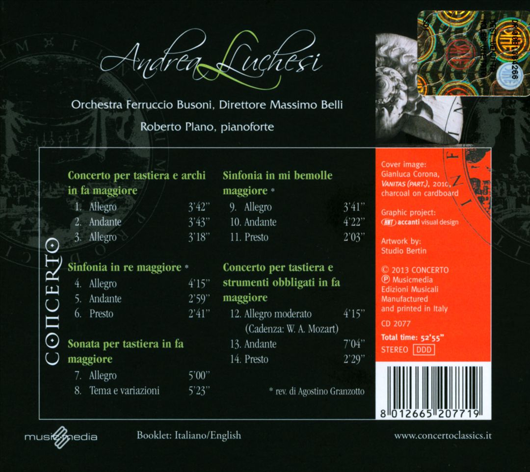 Andrea Luchesi: Sinfonie; Sonata; Concertos cover art