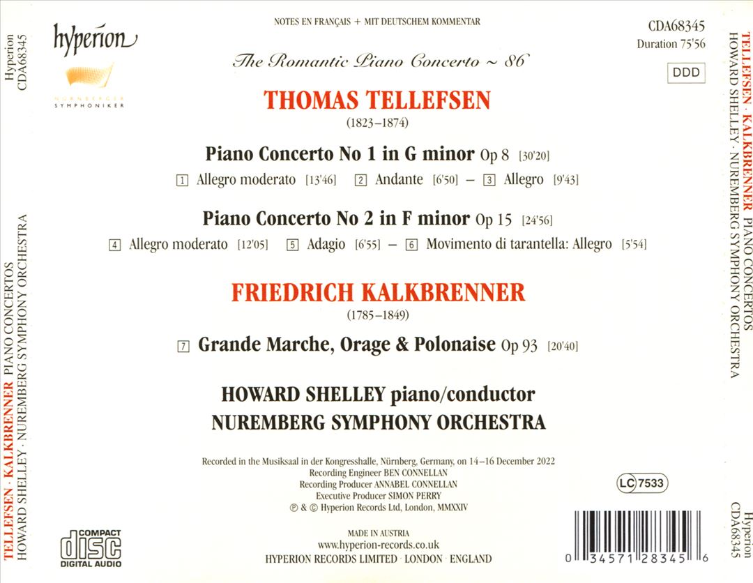 Romantic Piano Concerto, Vol. 86: Tellefsen, Kalkbrenner cover art