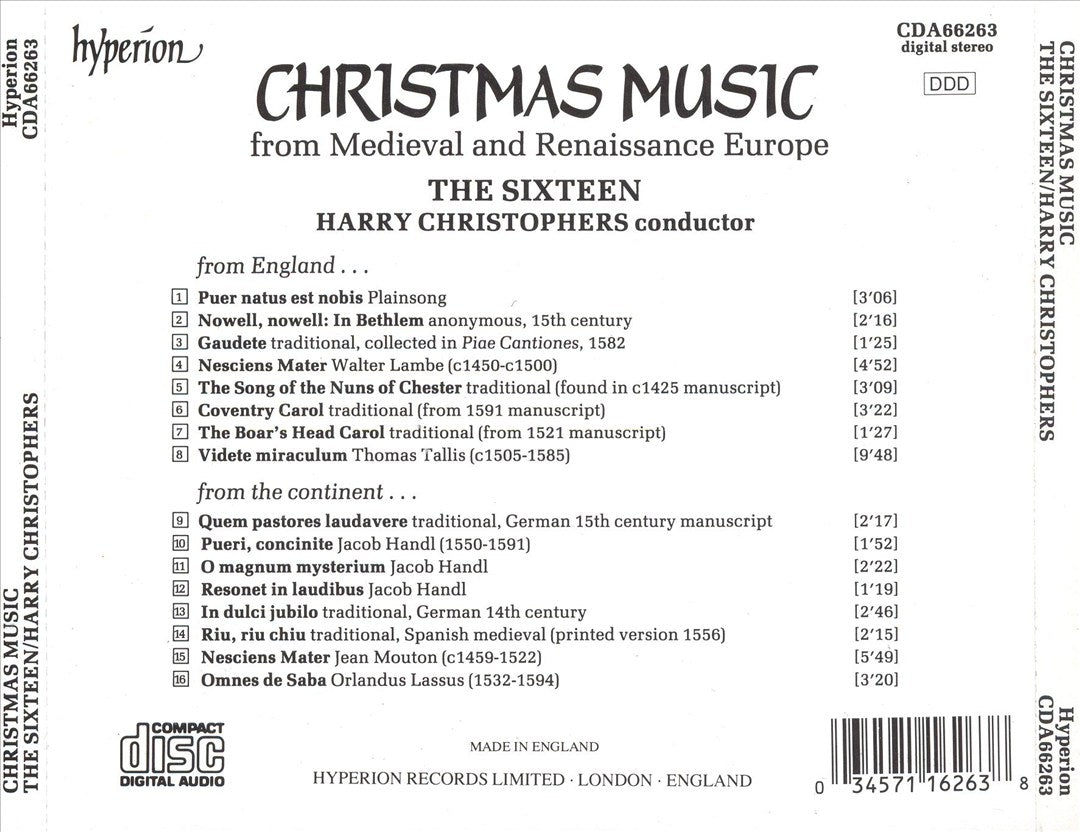 Christmas Music from Medieval and Renaissance Europe cover art