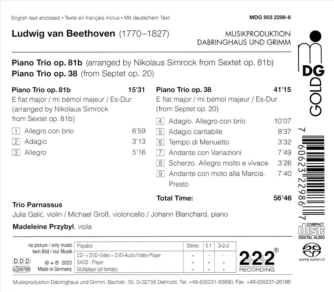 Ludwig van Beethoven: Piano Trios Op. 38 & Op. 81b cover art