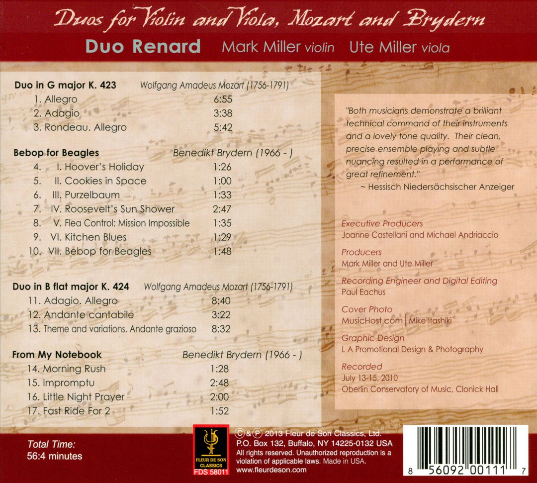 Mozart, Brydern: Duos cover art