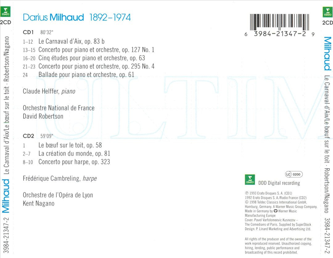 Music by Milhaud cover art