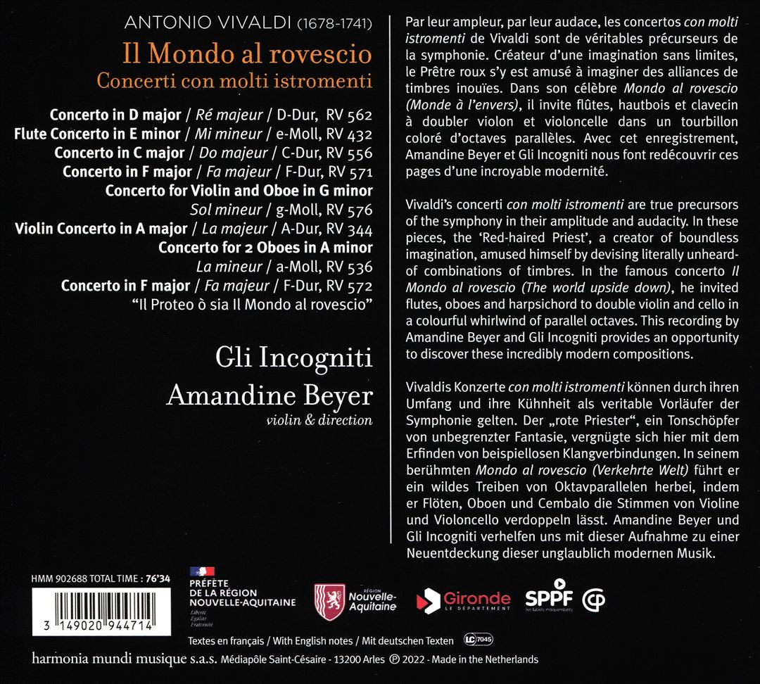Vivaldi: Il Mondo al Rovescio - Concerti con molti instromenti cover art