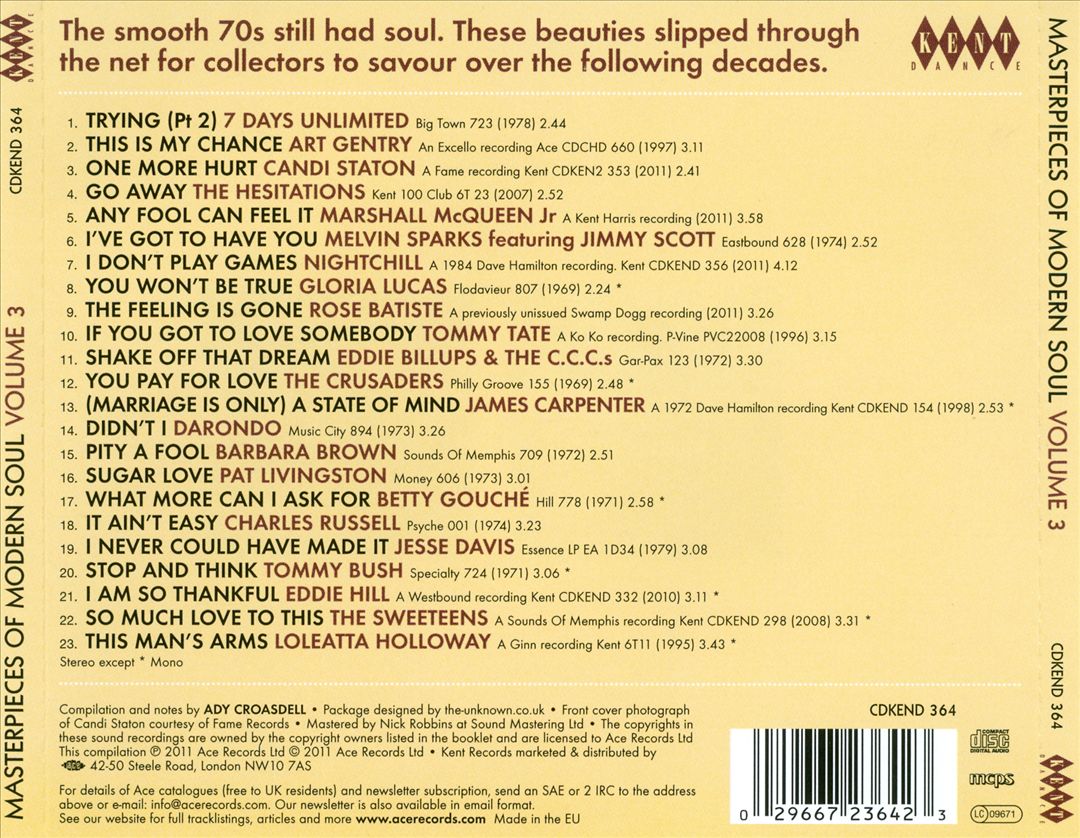Masterpieces of Modern Soul, Vol. 3 cover art