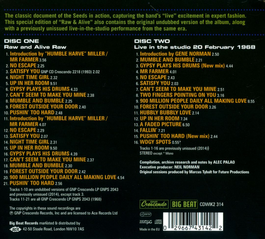 Raw & Alive: The Seeds in Concert at Merlin's Music Box [Special Edition] cover art
