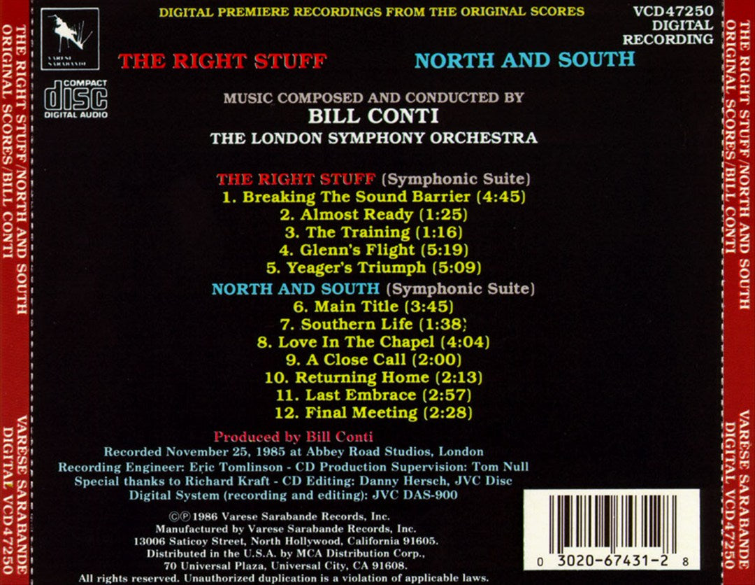 Original Scores by Bill Conti: The Right Stuff / North and South cover art