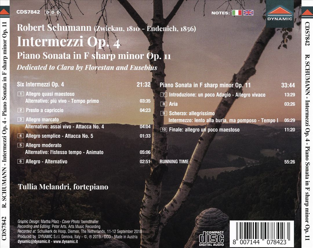 Robert Schumann: Intermezzi Op. 4; Piano Sonata in F sharp minor, Op. 11 cover art