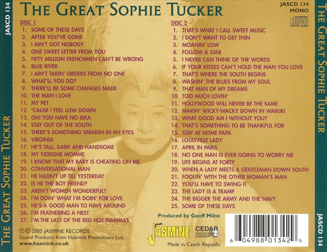 Great Sophie Tucker cover art