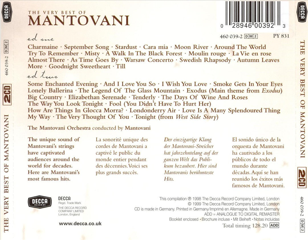 Very Best of Mantovani [Decca] cover art